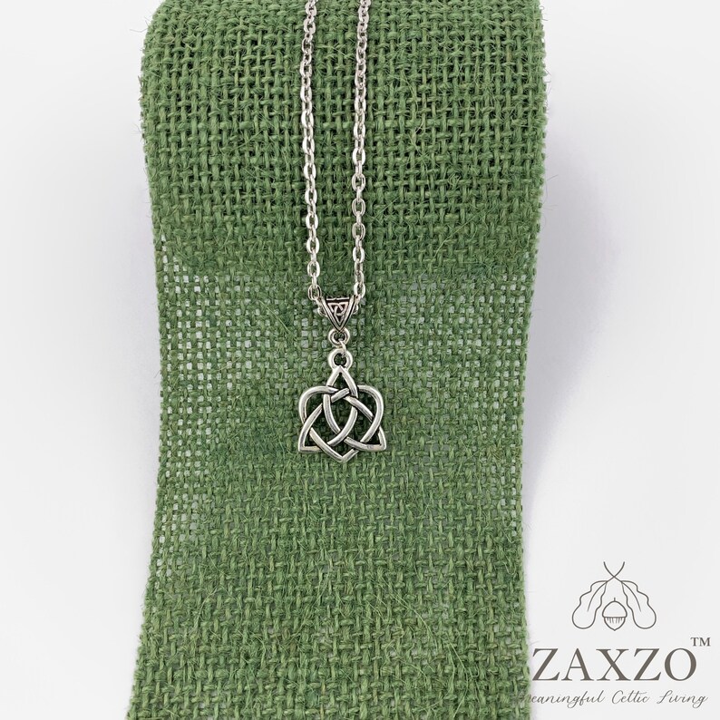 Silver Celtic Sister Knot Charm Necklace. Gaelic pendant | Etsy