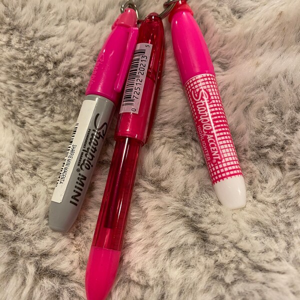 mini sharpie, resaltador, y enfermera pluma