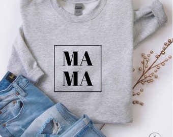 Mama Crewneck Sweatshirt gift, Mama Sweater, Mother’s Day gift,  Mom cute sweater long sleeve