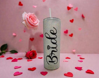 Vaso de novia con diamantes de imitación