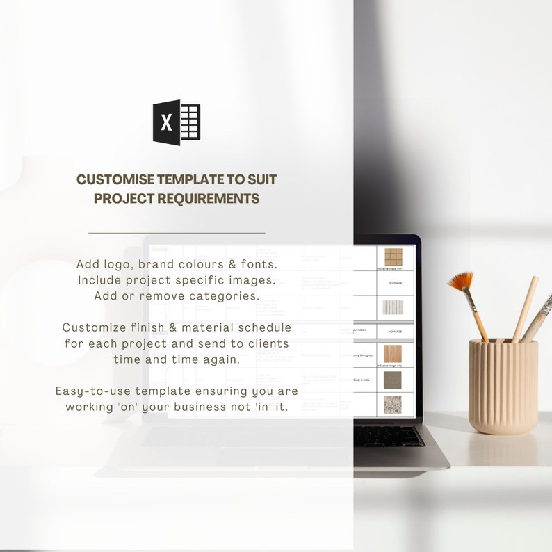 Interior Design Finishes Schedule Template | Customizable Excel File - Etsy