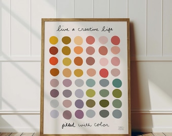 Creative Color Palette Print Studio Inspirational Wall Art Craft Room Decor Artist Creativity Artsy Home Art Teacher Gift Colorful Classroom