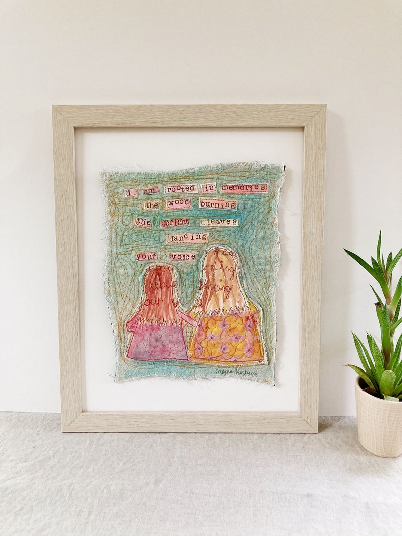 Textile Wall Art Embroidery FRAMED Wall Art Fabric Wall Etsy