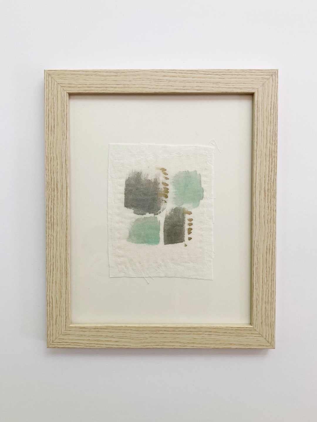 Textile Wall Art Framed Textile Fabric Wall Art Sage Green Etsy