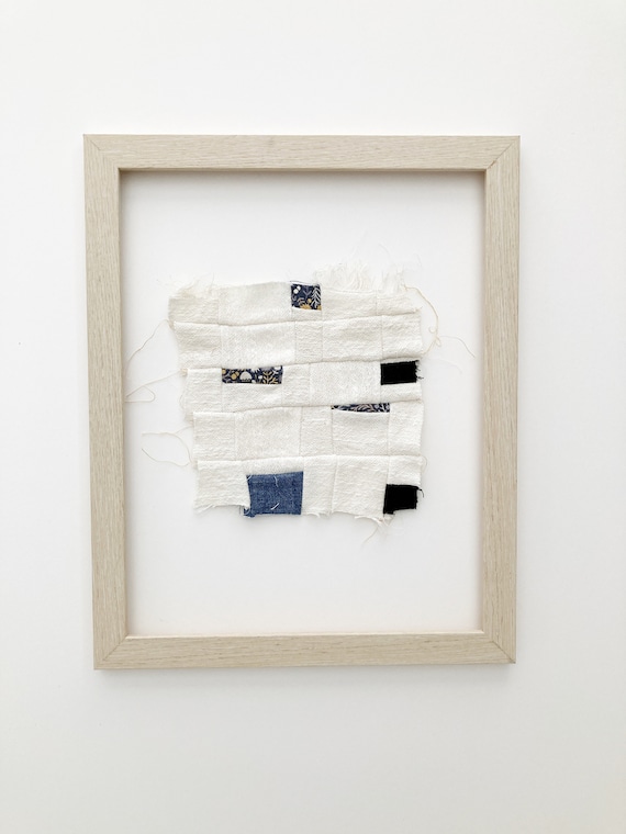 Textile Wall Art FRAMED Abstract Fabric Wall Art Patchwork