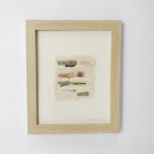 Textile Wall Art For Living Room FRAMED Abstract Art Original Fiber Textile Collage Earthy Boho Fabric Wall Art For Bedroom Minimalist