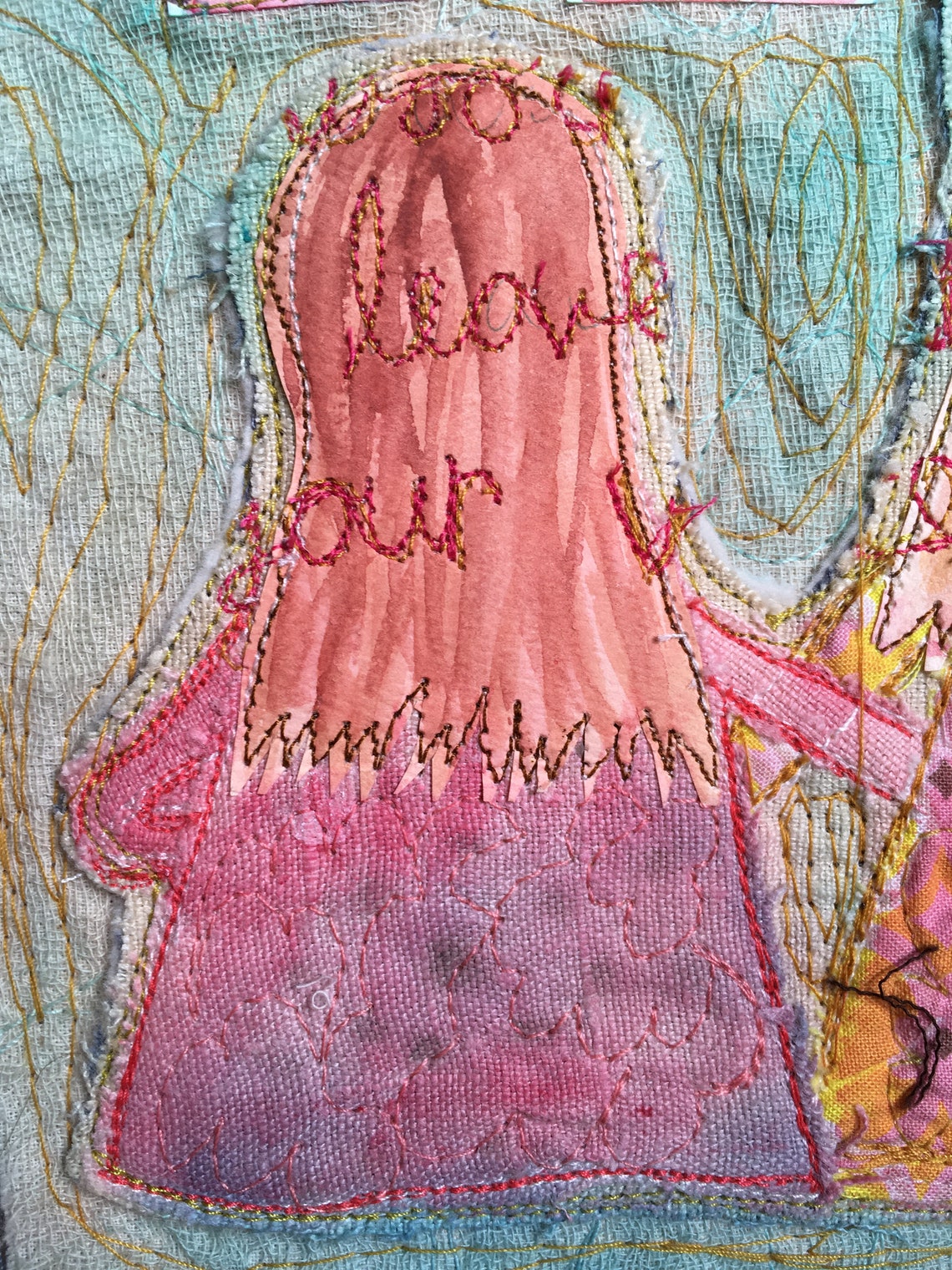 Textile Wall Art Embroidery FRAMED Fabric Wall Art Quilted Etsy Canada