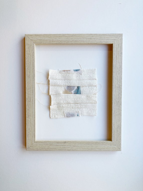 Minimalist Textile Wall Art: Original Framed Abstract Fabric Painting for  Modern Living Room Decor