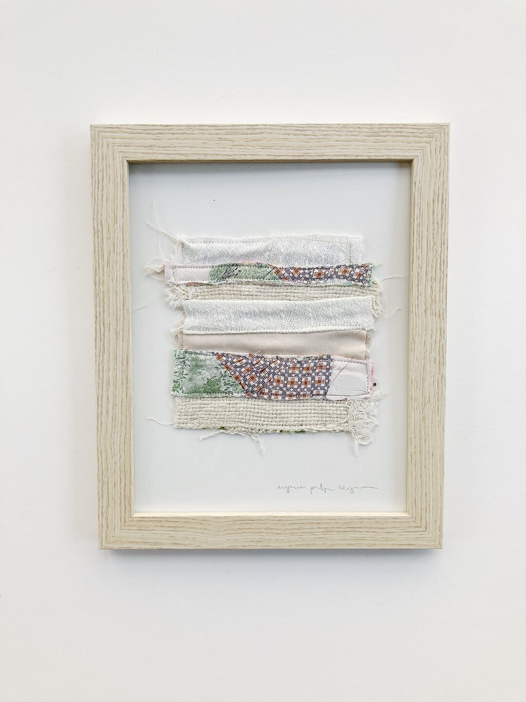 Textile Wall Art, FRAMED Wall Art, Quilted Wall Hanging, Fabric Wall