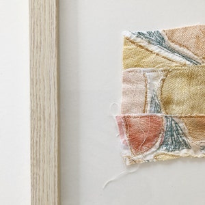 Textile Wall Art, Earth Tones Art, Original Art, Abstract Art, FRAMED Wall Art, Yellow Blue Brown Red, Textured Wall Art, Fabric Wall Art