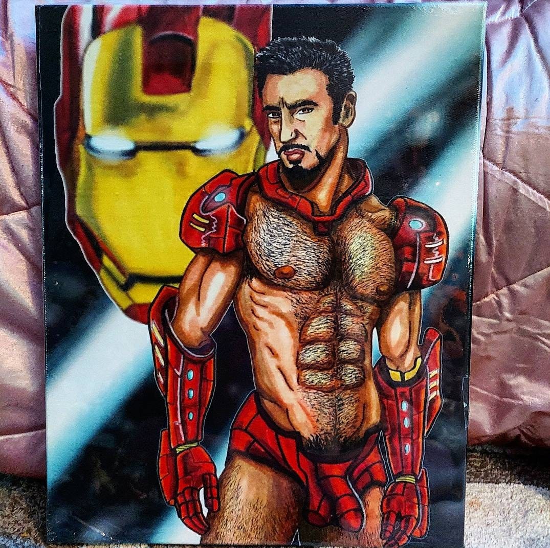 Iron Man Marvel Comics Art Deco Style Art Print MCU Tony Stark 