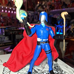 Long Wired Red cape for GI Joe COBRA COMMANDER Classified 6-8 in (No Figure