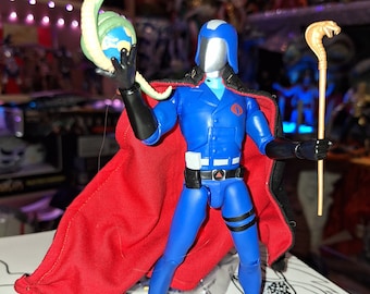 Long Wired Red cape for GI Joe COBRA COMMANDER Classified 6-8 in (No Figure
