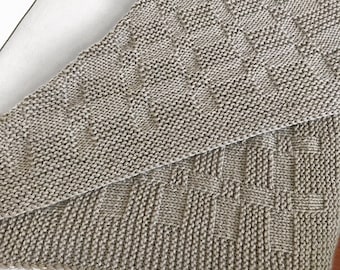 Blanket knitting pattern for many sizes . Easy throw blanket pattern for beginner . Cozy blanket knit pattern . Rustic blanket pdf