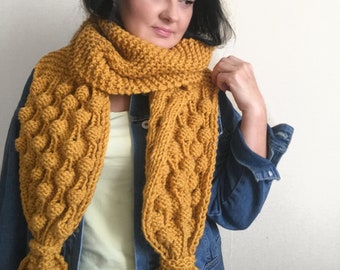 Knitting Scarf Pattern . Knitting Pattern for Beginner . Trend scarf tutorial . Easy knitting scarf .