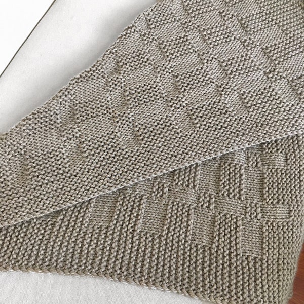 Blanket knitting pattern for many sizes . Easy throw blanket pattern for beginner . Cozy blanket knit pattern . Rustic blanket pdf