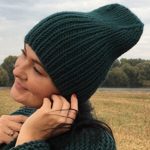 Strickmuster (Anleitung) für Beanie Mütze. Einfache Strickbeschreibung für Wintermütze. Männer und Frauen Strickmütze Patterns PDF Strickanleitung