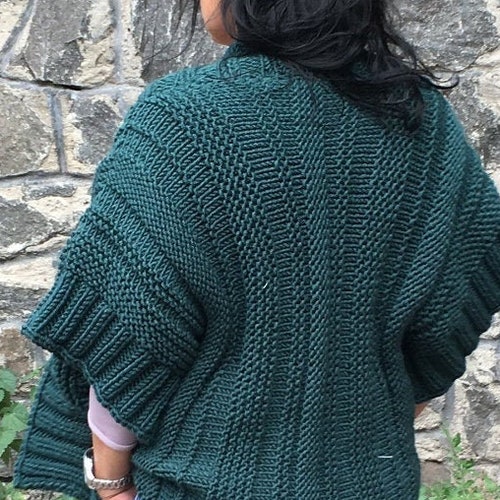 Easy Knitting Chunky Cardigan for Beginner . Simple Knit Etsy
