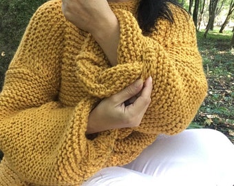 Chainmail Women Sweater Knit Pattern , Oversized Sweater Pattern , Chunky Knit Sweater ,  Jumper  Design for Knit , Pullover Chunky Knit