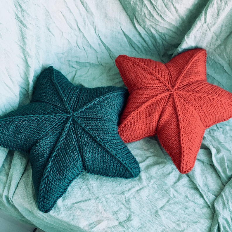 Knit Star Pillow Pattern . Knit star decor pattern for Etsy