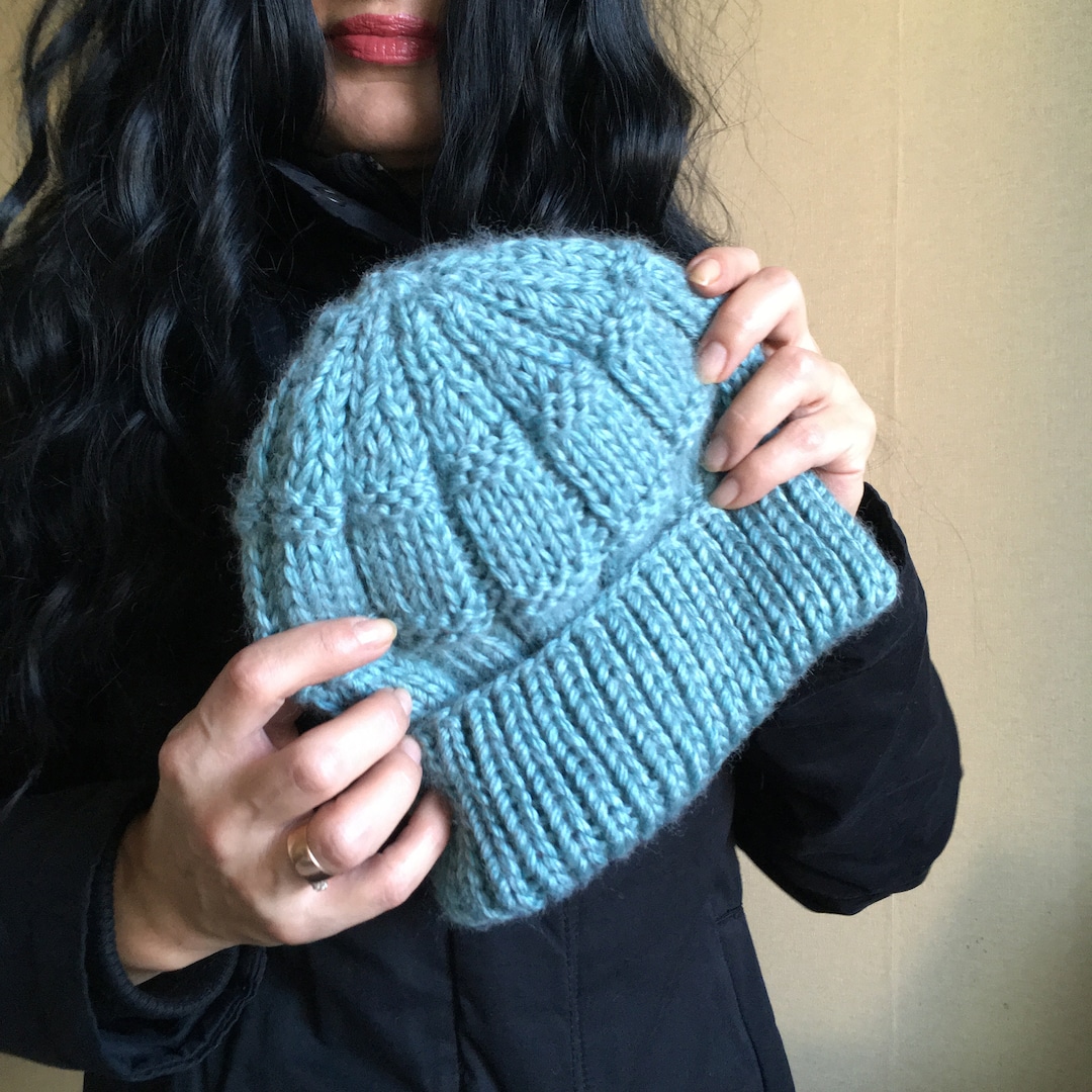 Knitting Hat Pattern for Beginner . Easy Knit Beanie Pattern . Unisex ...