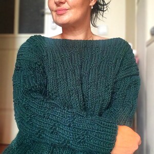 Sweater Knitting Pattern , Chunky Knit Sweater , Oversized Sweater Pattern , Women Pullover Chunky Knit , Jumper Knitting Pattern