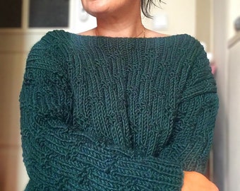 Sweater Knitting Pattern , Chunky Knit Sweater , Oversized Sweater Pattern , Women Pullover Chunky Knit , Jumper Knitting Pattern