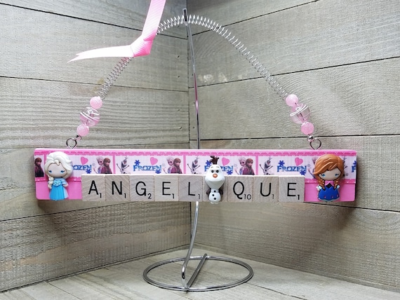 Personalized Frozen Name Sign Frozen Bedroom Decor Custom Frozen Door Hanger Scrabble Tile Ornament