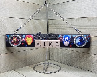 Personalized Avengers Name Sign, Customized Avengers Door Hanger,Personalized Avenger Bedroom, Ironman Decor, Capt America Decor, Hulk Decor