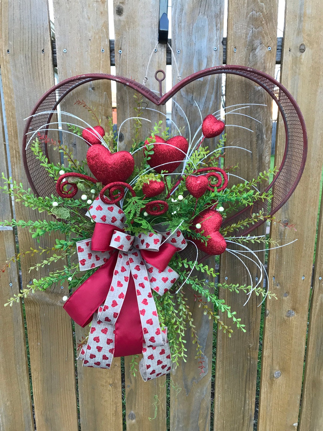 3D Metal Red Heart Valentine Wall Decor Etsy