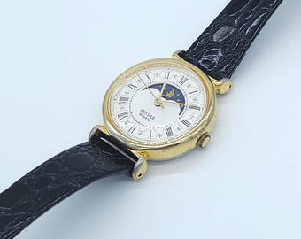 Vintage Lady's Awesome Pulsar by Seiko Moon Phase Day Sun