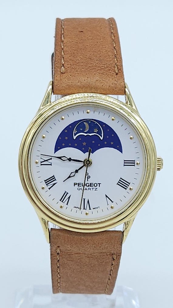 Vintage Peugeot Moon Phase Ladies' Elegance Watch Roman Numerals
