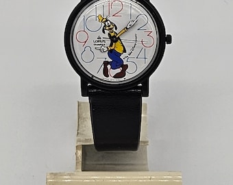 Vintage Lorus Disney Goofy Large Face Watch Black Case Multicolor Dial Vintage lorus goofy disney - Gem main image 4