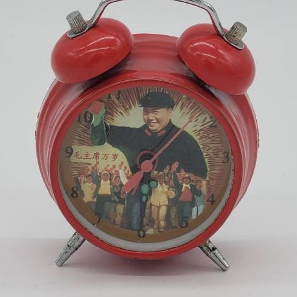 Vintage Rare MAO TSE TUNG Red Army Wind Up Alarm Clock