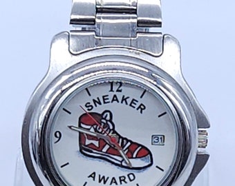 Vintage SNEAKER AWARD Reloj de cuarzo ¡Nueva batería!