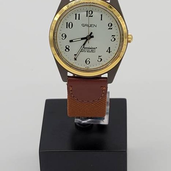Vintage men's GRUEN Precision  quartz watch GP7027  1990's New Battery