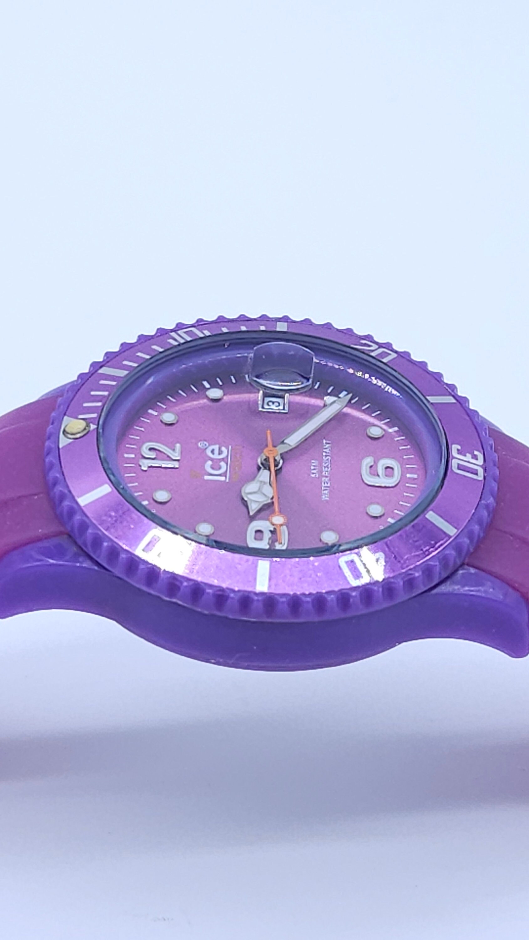 Crystal Bezel Purple Silicone Strap Fashion Watch Ice-watch Unisex Sili Collection Purple Plastic and Silicone  main image 2