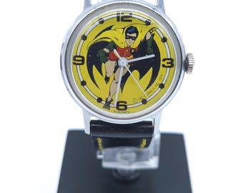 Zeldzame vintage Timex Sprite Robin-horloge uit 1979 – DC Comics Character Series