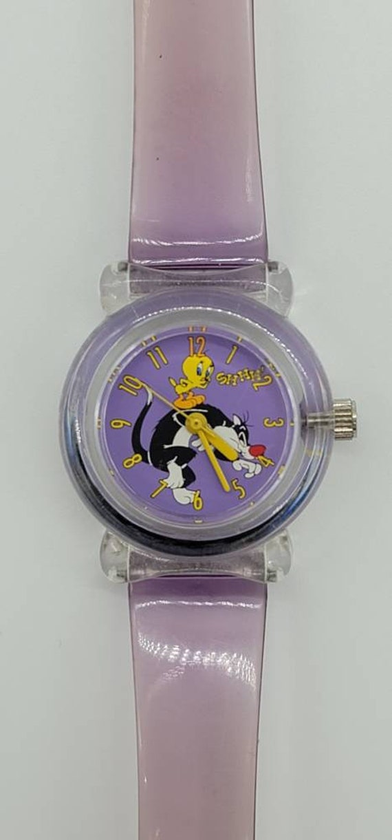 Vintage Kids Watch Tweety Sylvester the Warner Bros. Watch Collection WB Transparent Purple Band Etsy Canada