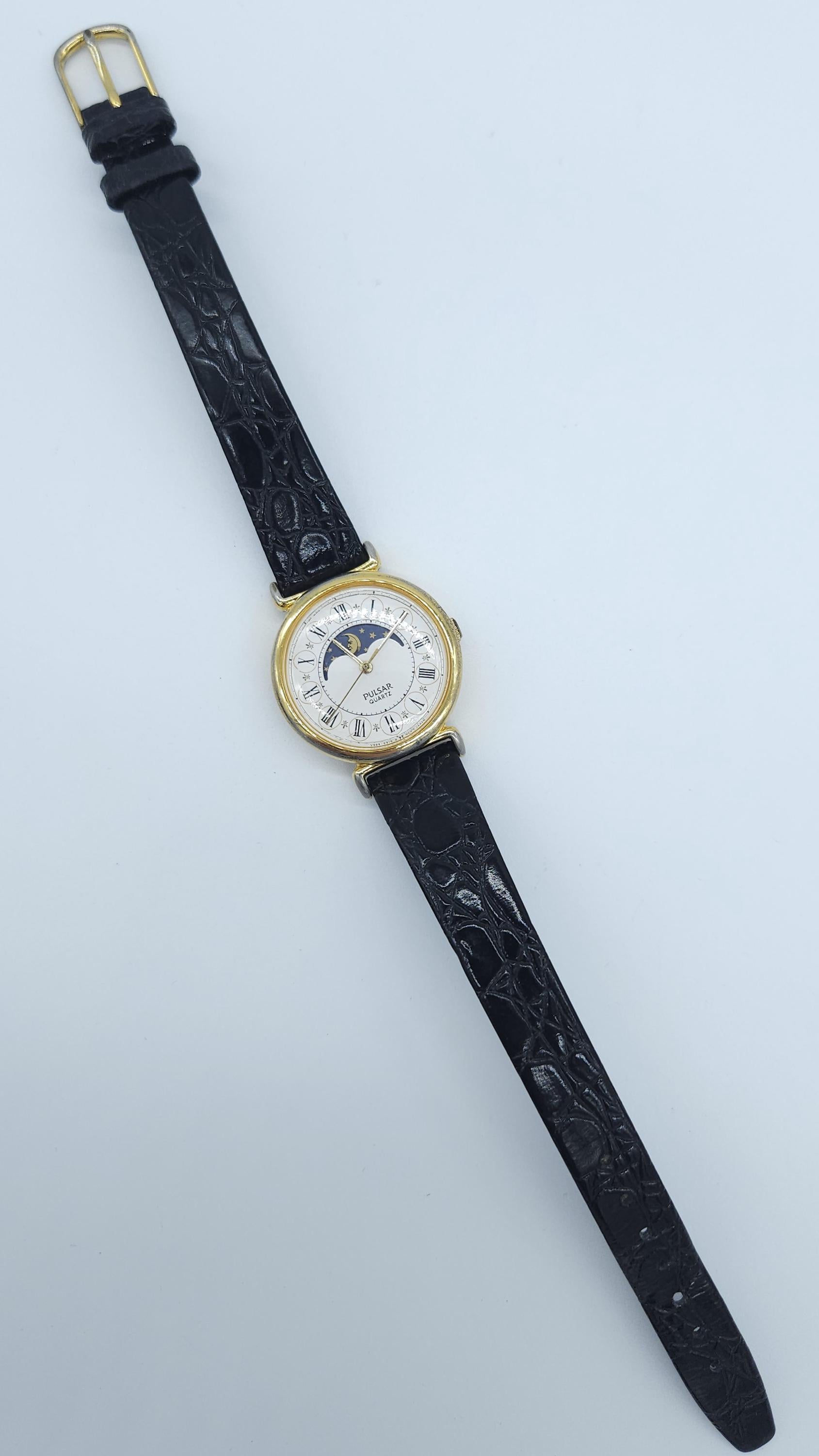 PULSAR（by SEIKO） Pulsar by Seiko 1990's Vintage Mens Dress Watch 30mm Gold