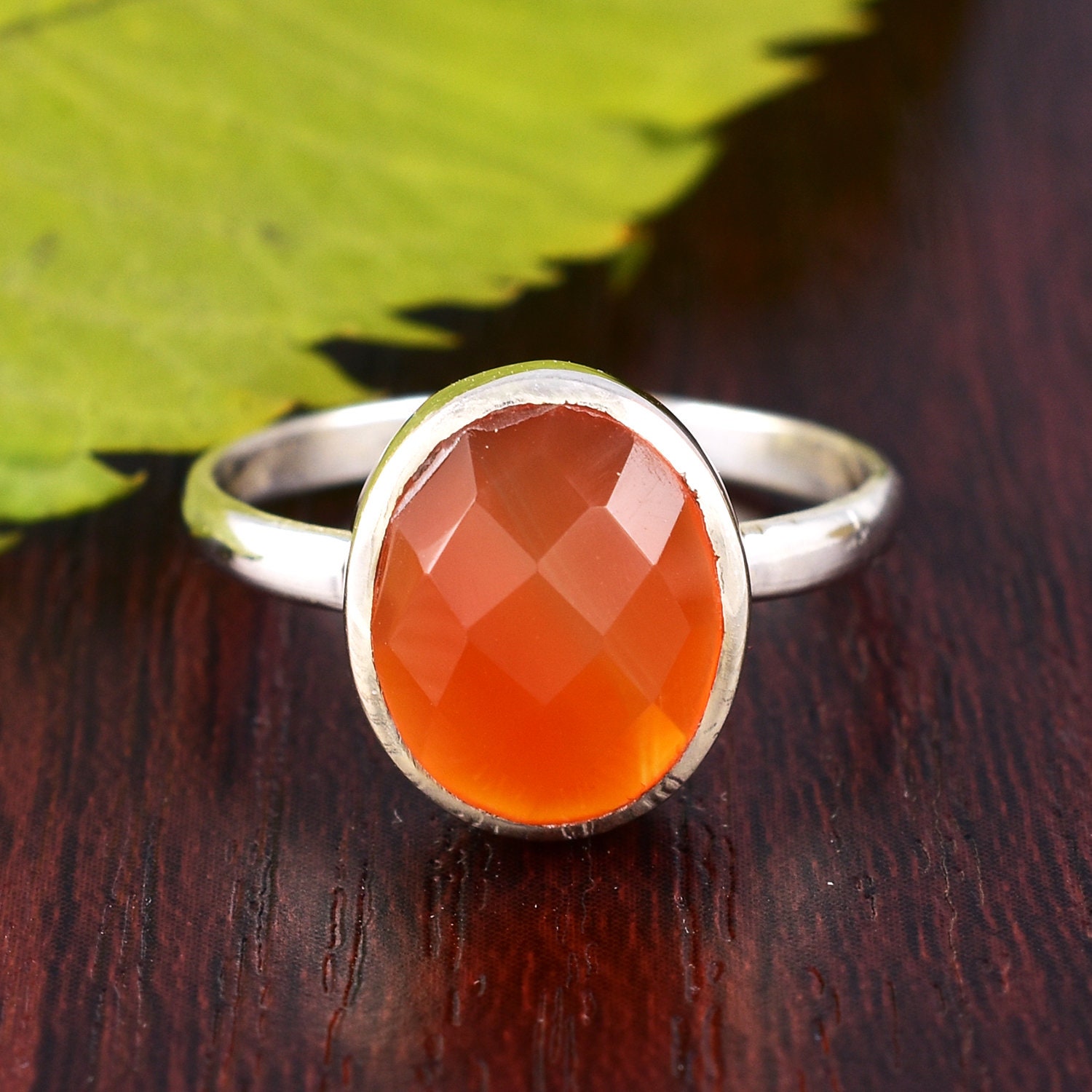 Natural Orange Carnelian Ring Carnelian Ring 925 Sterling Etsy