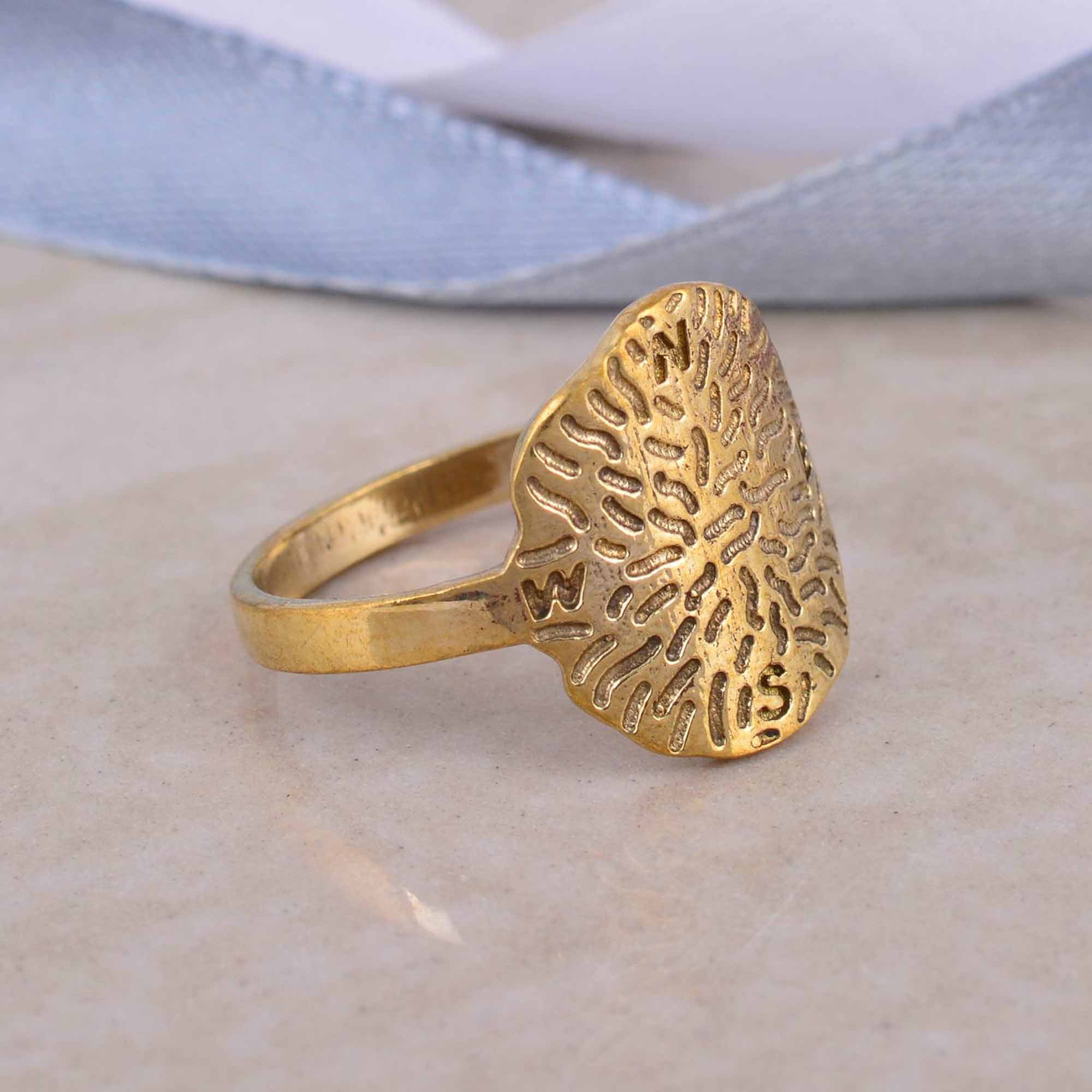 Brass RingSolid Sterling Brass RingBrass Hammered Etsy