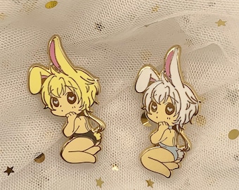 Bunny boy pinup Enamel Pin