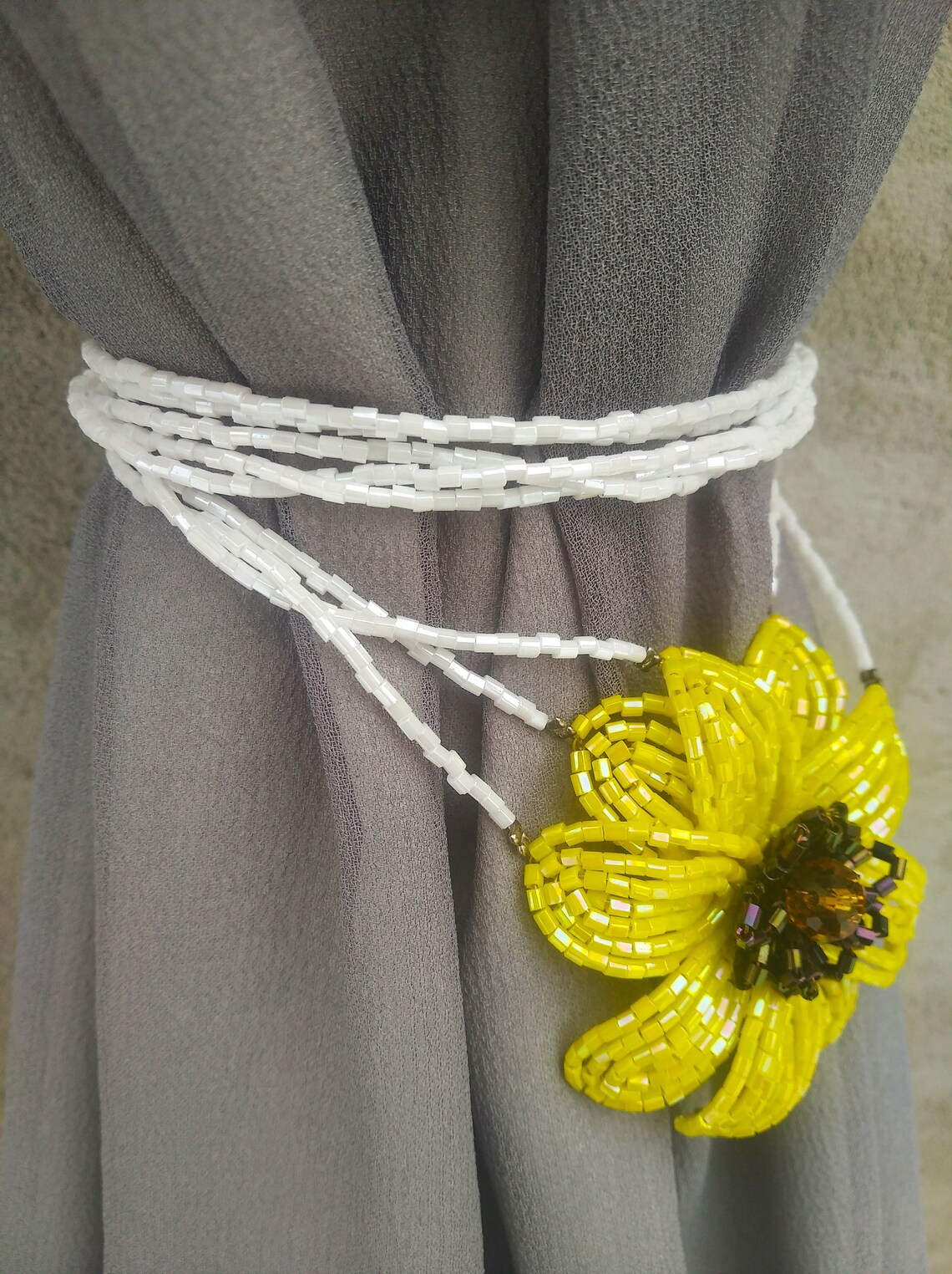 Sunflower curtain tie backs Etsy