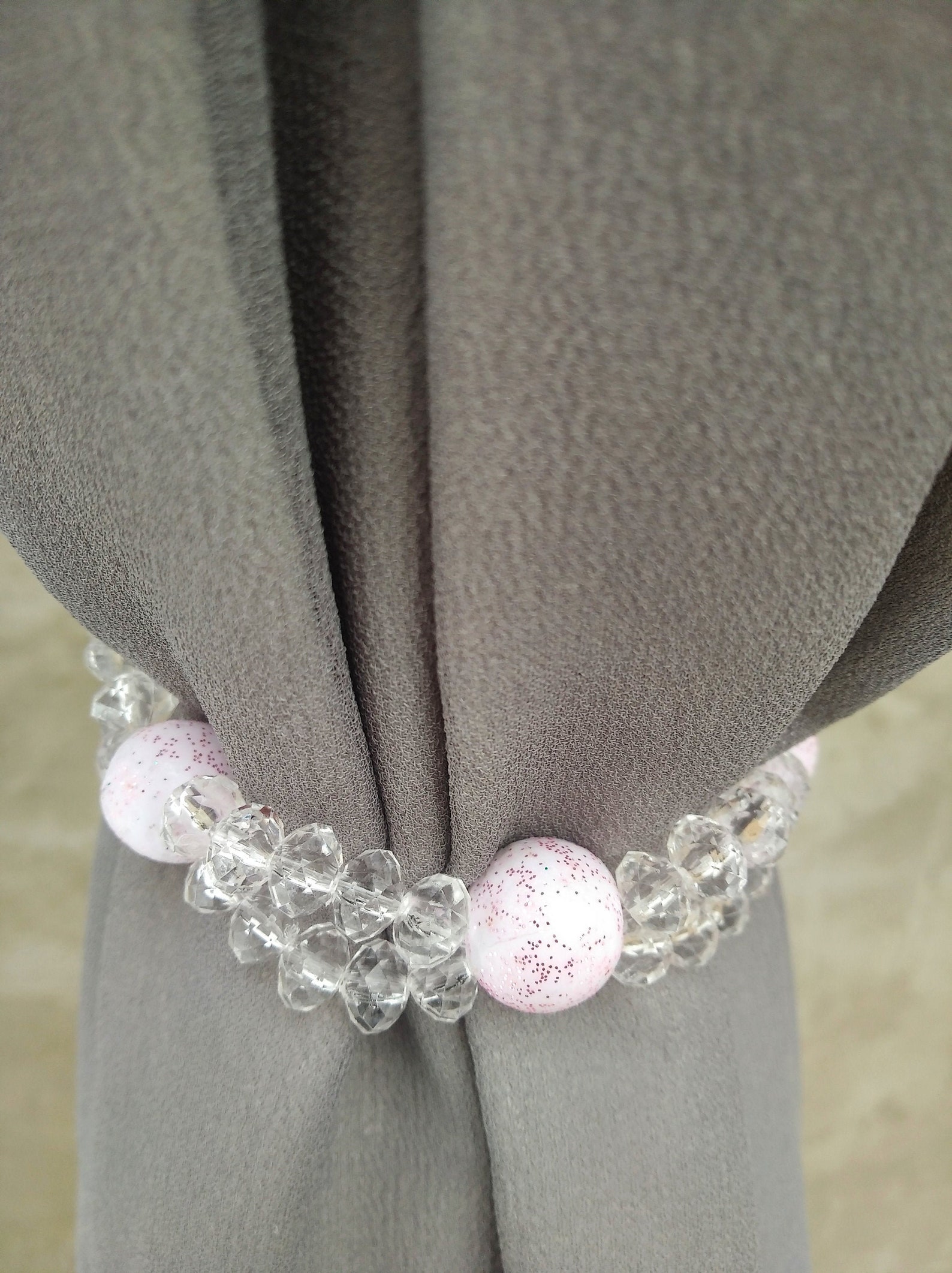 Beaded curtain tie backs with beads and crystal beads Etsy