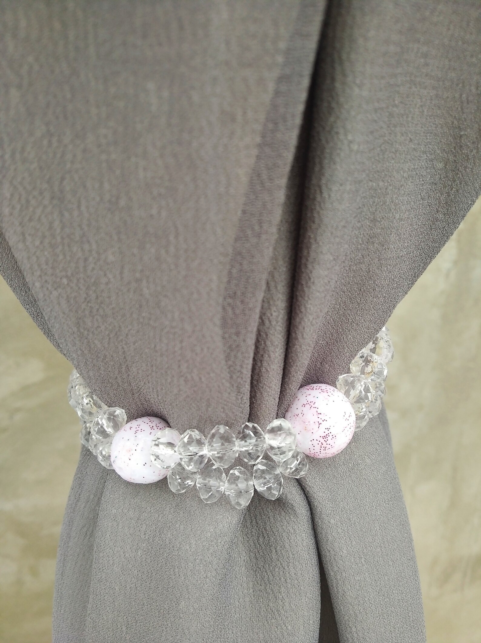 Beaded curtain tie backs with beads and crystal beads Etsy
