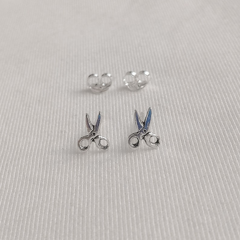 925 Sterling Silver Scissor Stud Earrings Scissor Studs Etsy