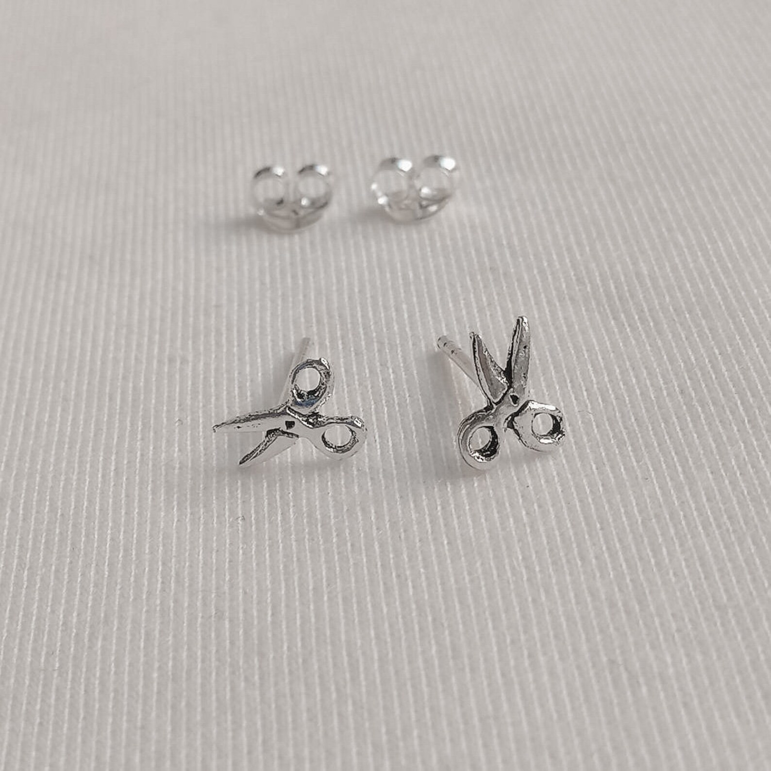 925 Sterling Silver Scissor Stud Earrings Scissor Studs Etsy