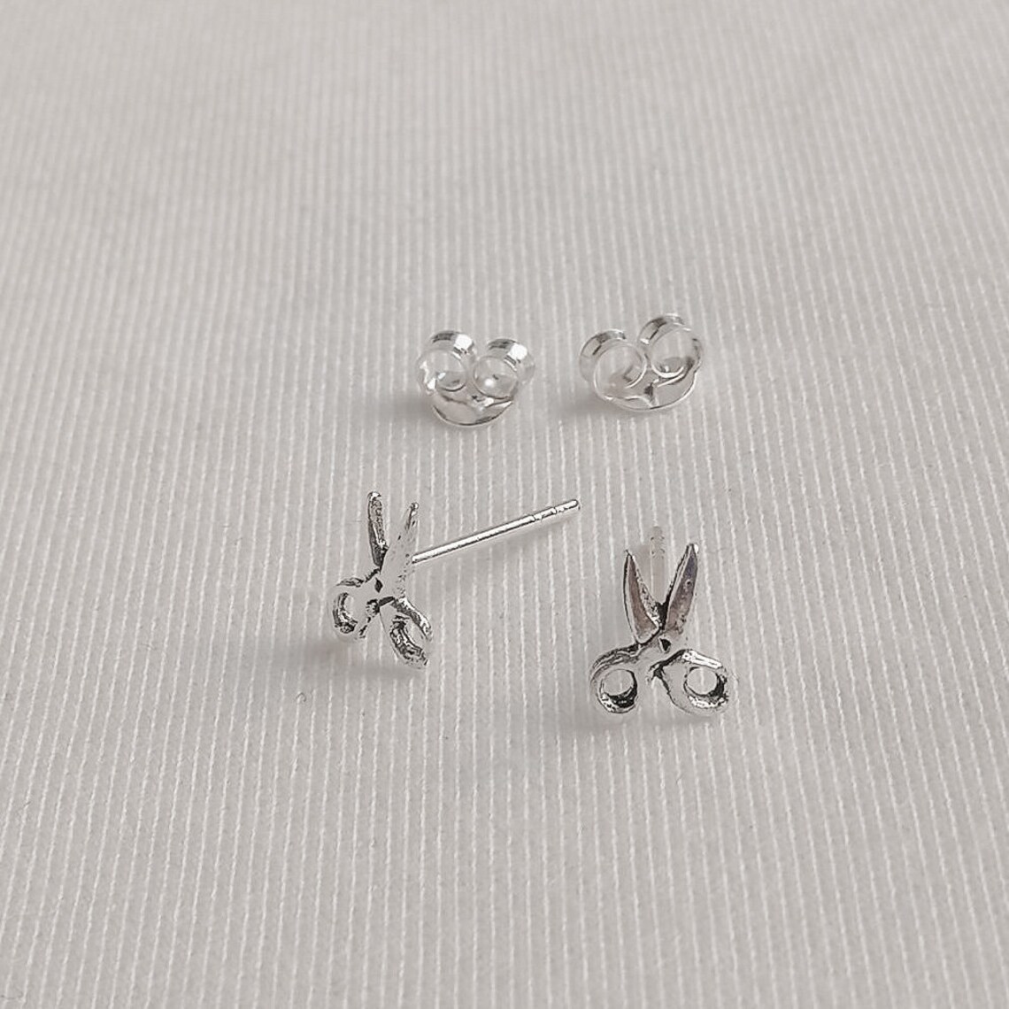 925 Sterling Silver Scissor Stud Earrings Scissor Studs Etsy