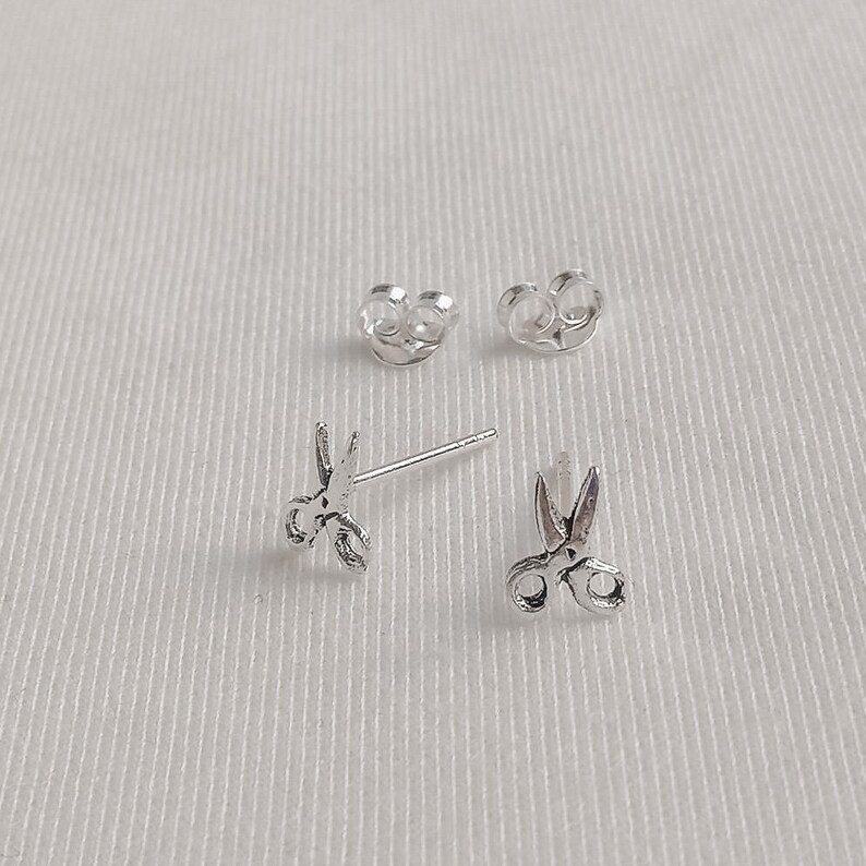 925 Sterling Silver Scissor Stud Earrings Scissor Studs Etsy
